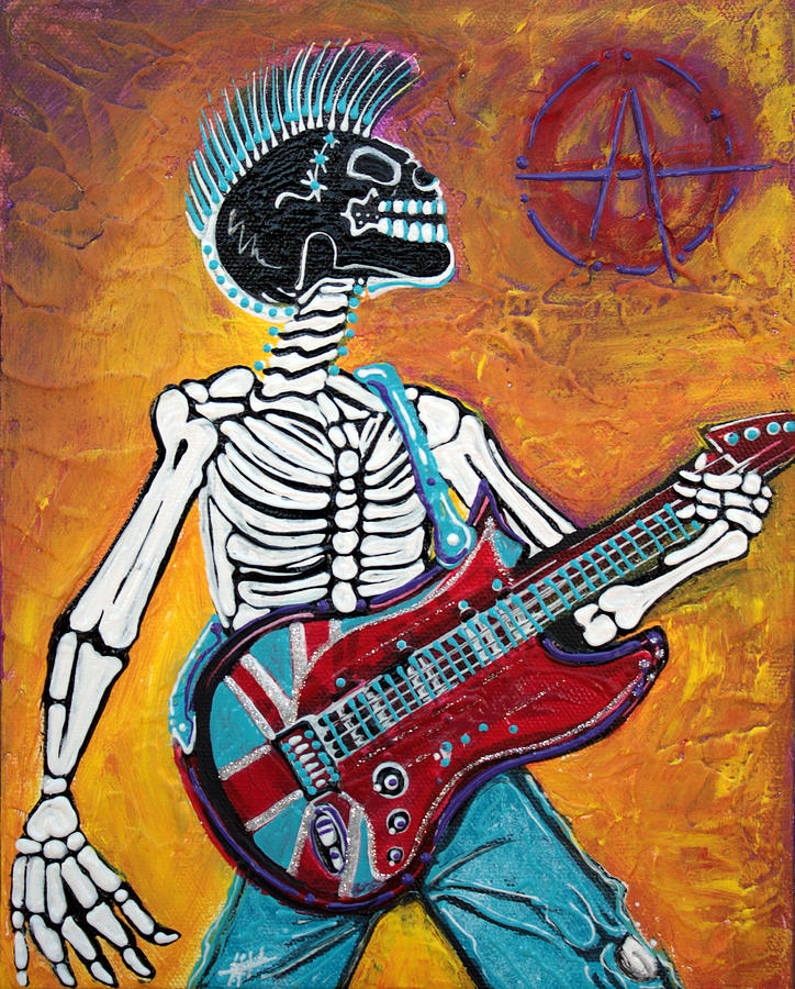 Music Painting - Punks Not Dead by Laura Barbosa