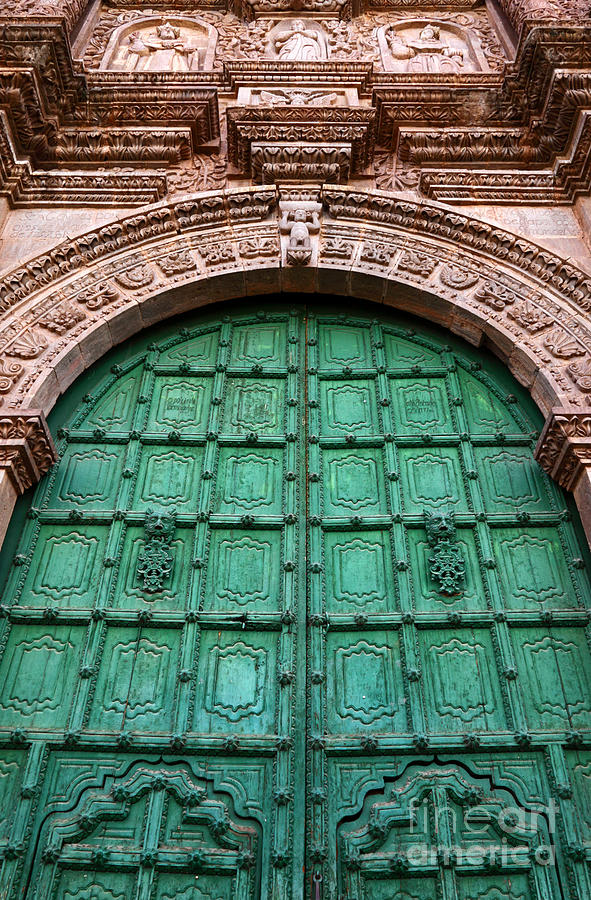 Puno Cathedral Door 1 Photograph by James Brunker