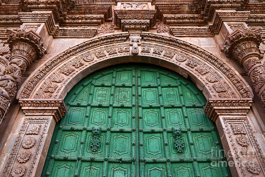 Puno Cathedral Door 2 Photograph by James Brunker
