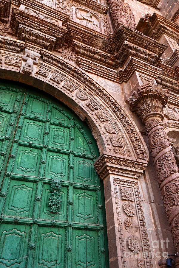Puno Cathedral Door 3 Photograph by James Brunker