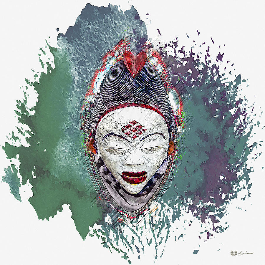 Punu Mask - Maiden Spirit Mukudji Digital Art by Serge Averbukh