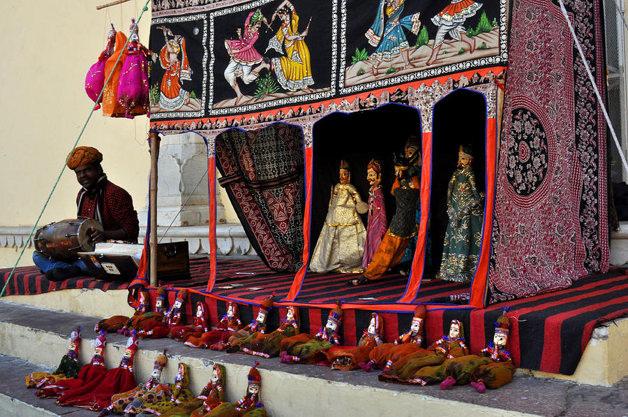 India Photograph - Puppet show City Palace Jaipur India by Diane Lent