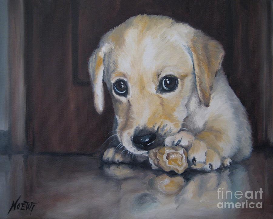 Puppy Aaron Painting by Jindra Noewi