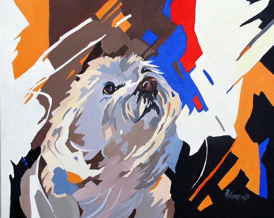 Puppy Design Painting by Rae Andrews
