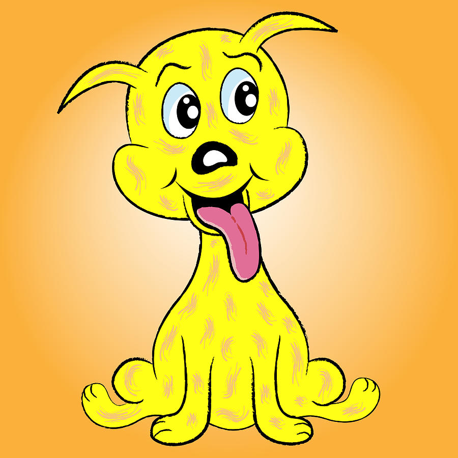 Puppy Dog Cartoon Character with Tongue Hanging Out Digital Art by Toots  Hallam - Pixels