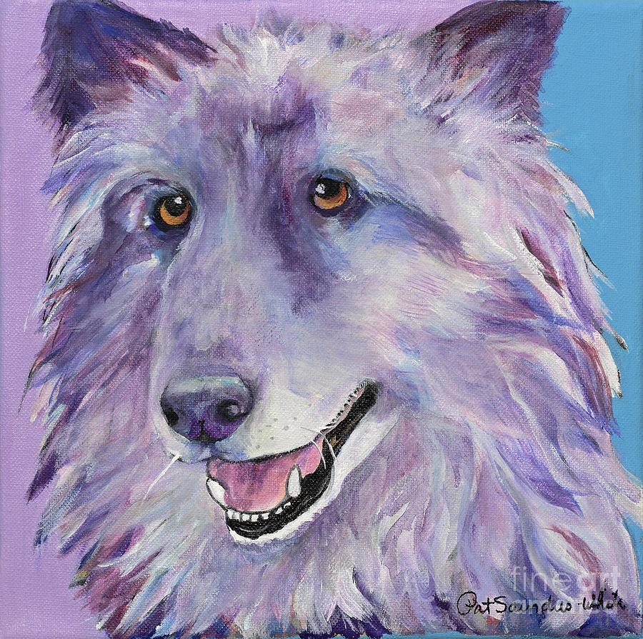 Puppy Dog Painting by Pat Saunders-White