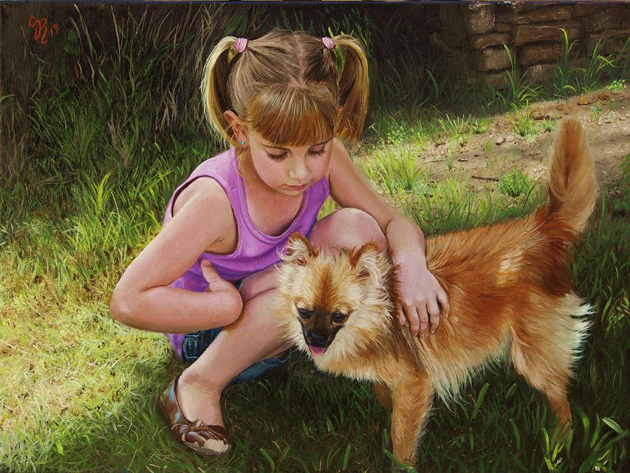 Puppy Love Painting by Glenn Beasley