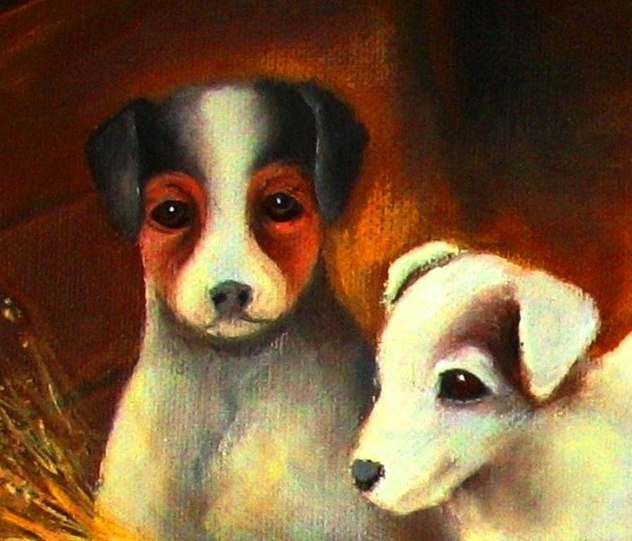 Puppy Love 1 Painting by Hazel Holland