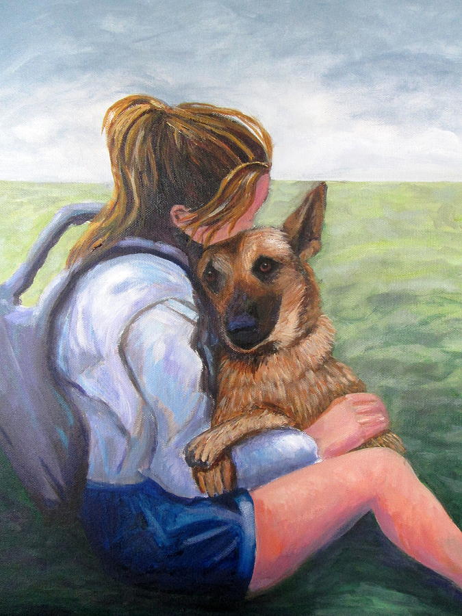 Puppy Love Painting by Rosie Sherman