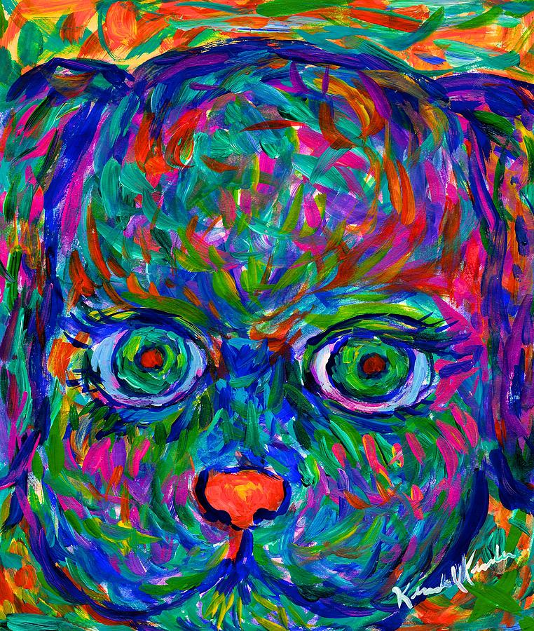 Puppy Stare Painting by Kendall Kessler