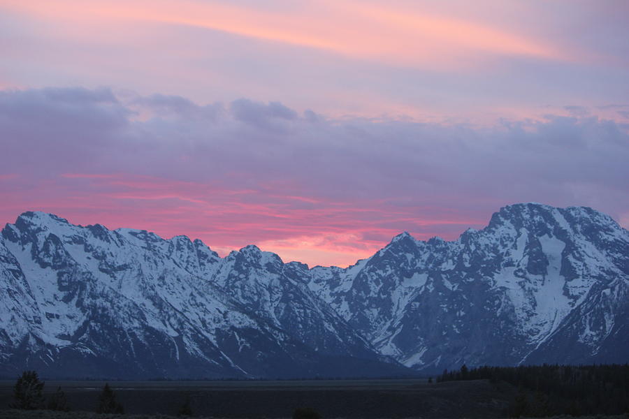 Pure Bliss the Tetons at Sunset Photograph by Shawn Hughes