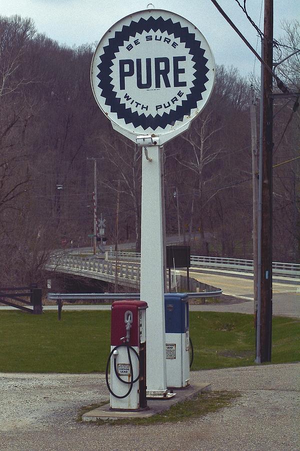 Pure Gas Station Sign 2 Photograph by John Appleson