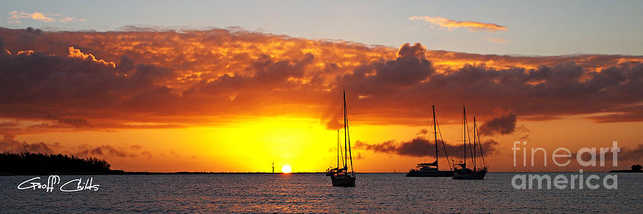 Sunset Photograph - Pure  Nautical Gold - Sunrise Panorama. by Geoff Childs