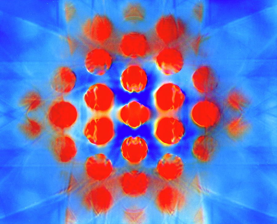 Pure Titanium Diffraction Pattern Photograph by Dr David Wexler, Coloured By Dr Jeremy Burgess