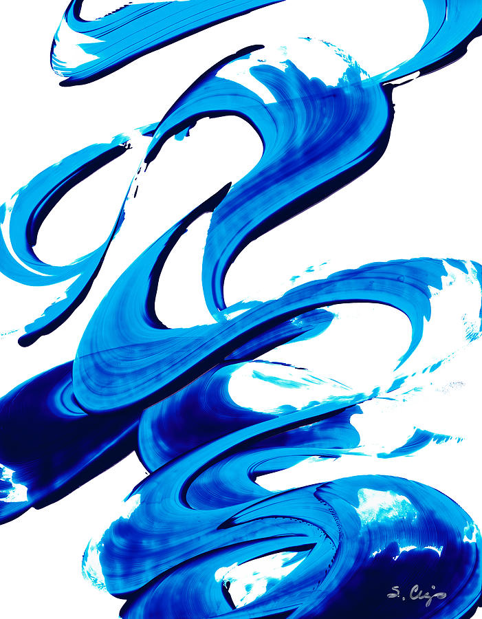 Pure Water 314 - Blue Abstract Art by Sharon Cummings Painting by Sharon Cummings