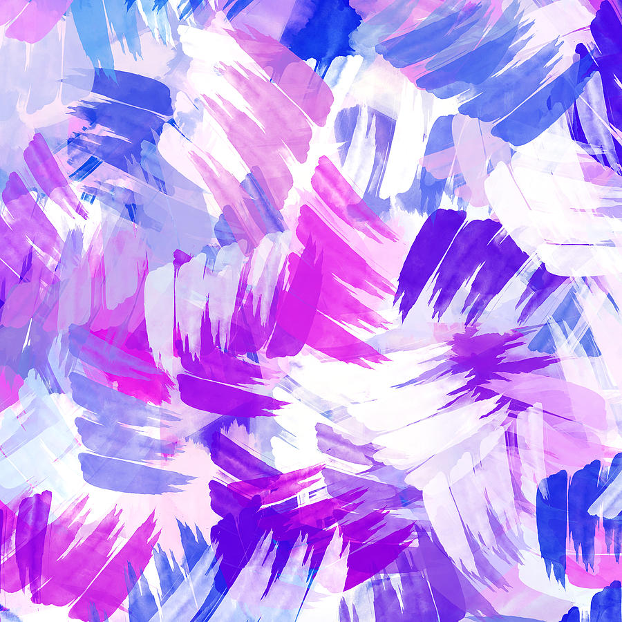  Purple  Abstract Paint Pattern  Mixed Media by Christina Rollo