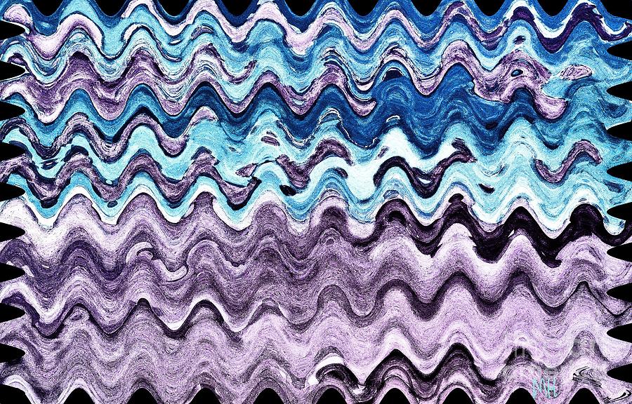 Purple and Aqua Waves Painting by Marsha Heiken
