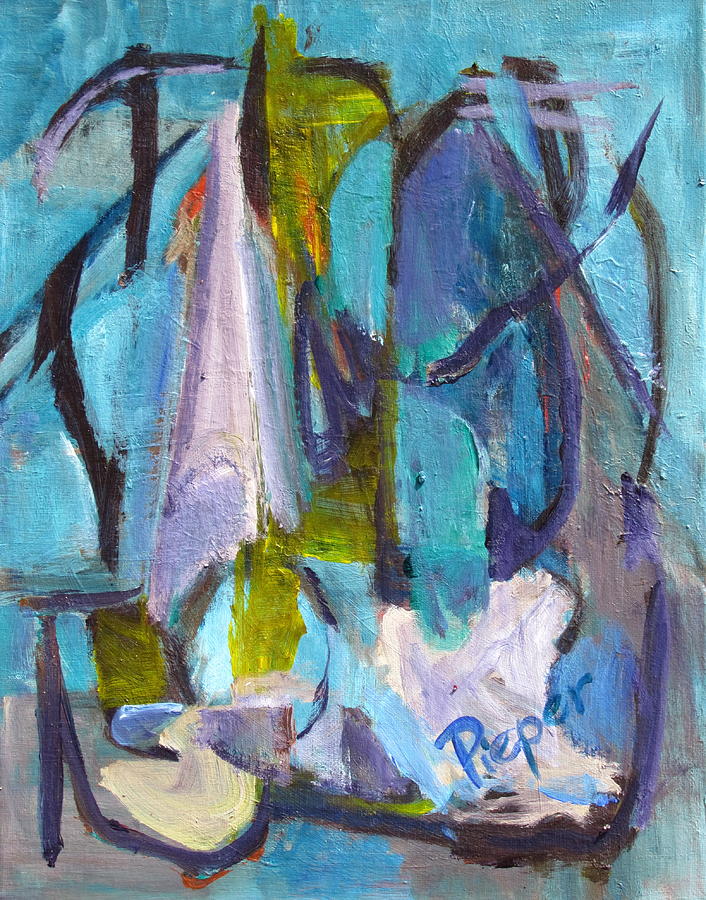 Purple and Blue Abstract Painting by Betty Pieper