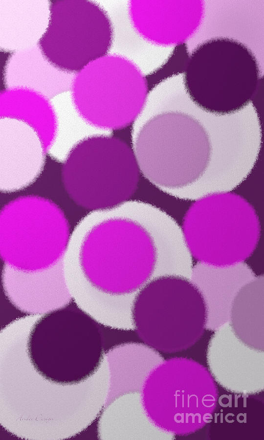 Purple And Pink Polka Dots Digital Art by Andee Design