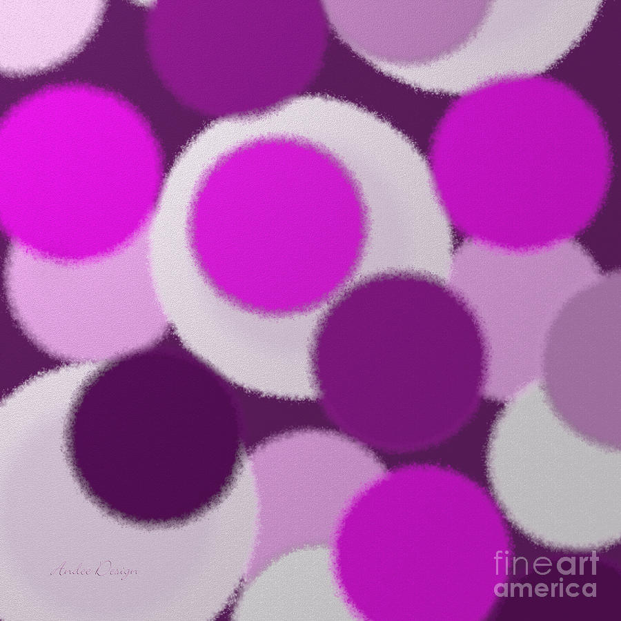 Purple And Pink Polka Dots Square Digital Art by Andee Design