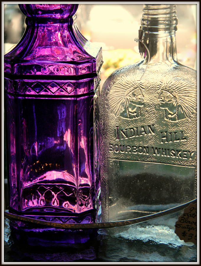 Purple and Whiskey Jars Photograph by Kathy Barney