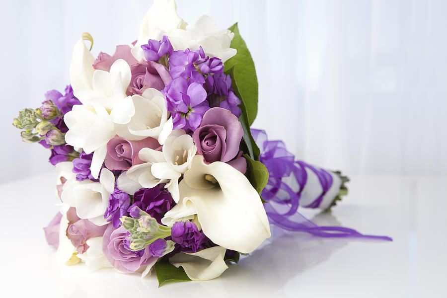 Purple and white bridal bouquet Photograph by ChristopherBernard