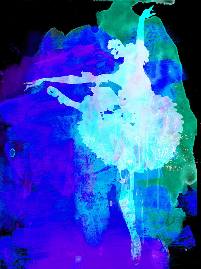Ballet Painting - Purple Ballerina Watercolor by Naxart Studio