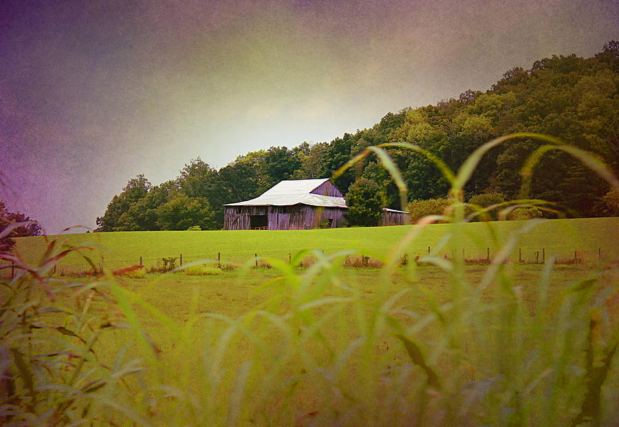 Purple Barn Mixed Media by Kume Bryant