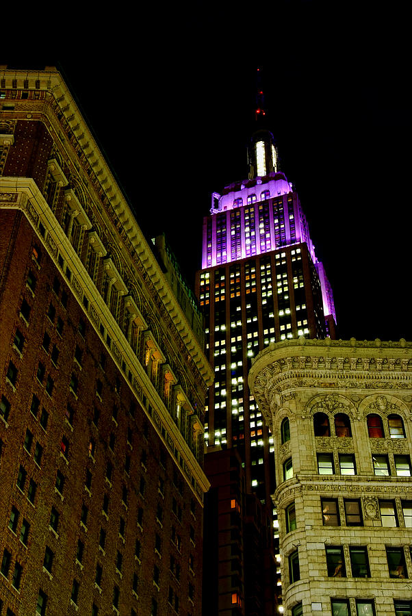 Manhattan Photograph - Purple Beacon by Michael Dorn