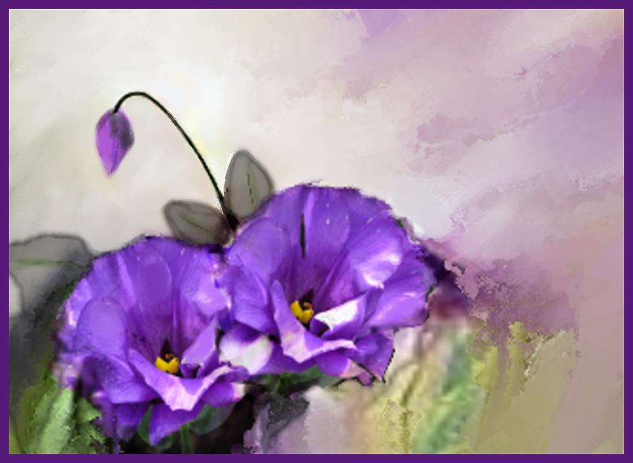 Flower Digital Art - Purple Beauties by Elaine Weiss