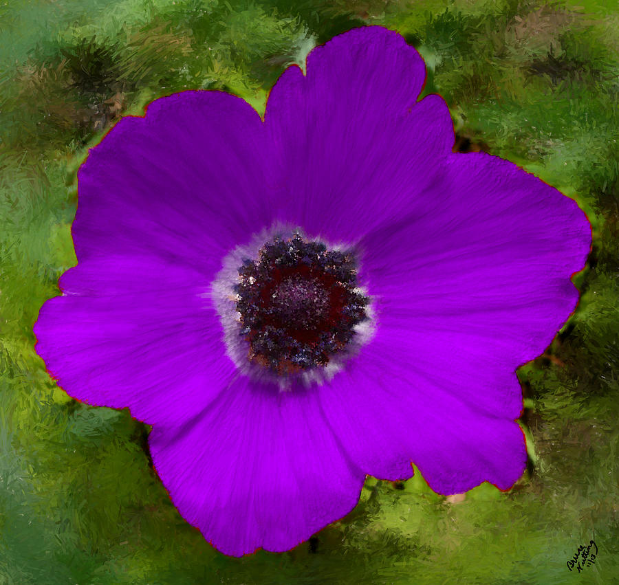 Purple Calanit Magen Painting by Bruce Nutting