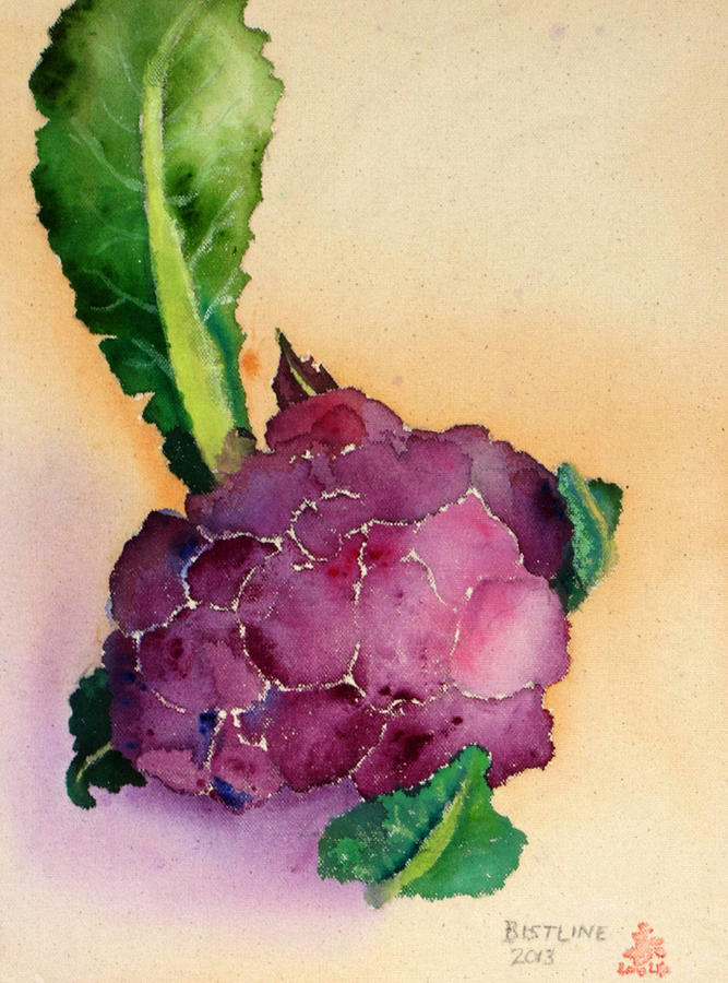 Cauliflower Painting - Purple Cauliflower by Claire Bistline