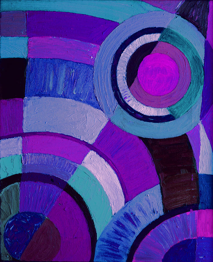Purple Circle Abstract painting Photograph by Karen Adams
