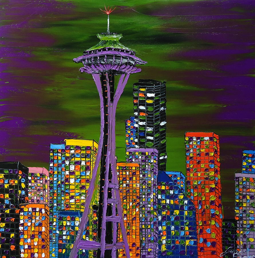 Purple Colors Of Emerald City Painting by James Dunbar