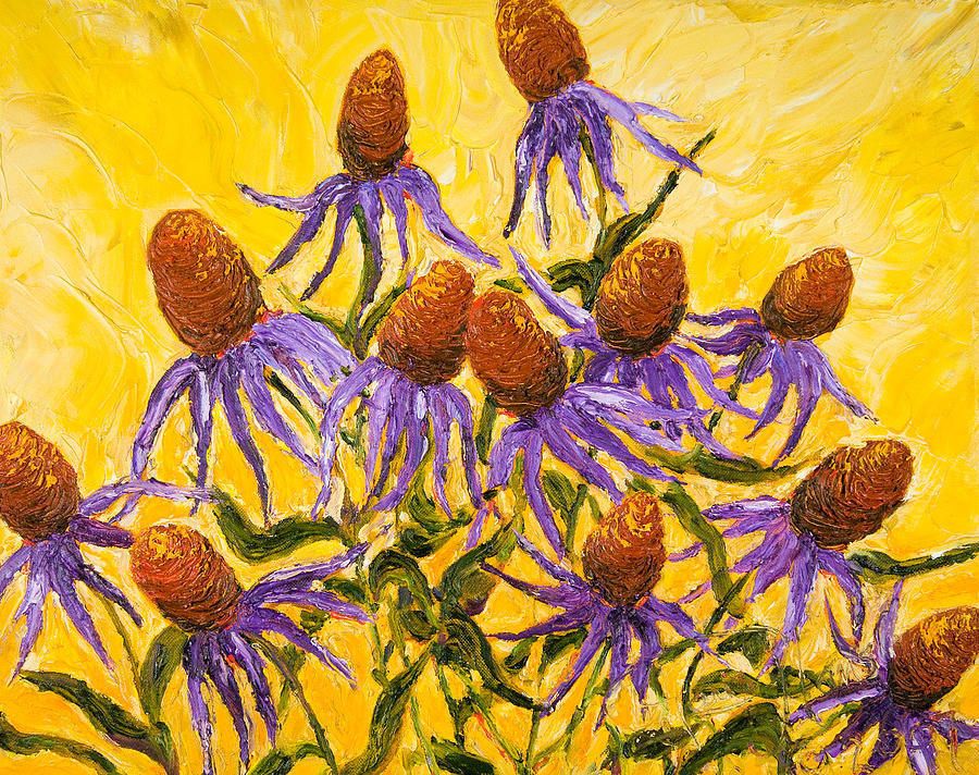 Purple Cone Flowers Painting by Paris Wyatt Llanso