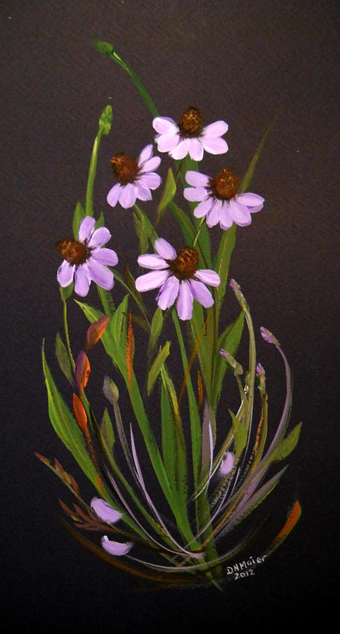 Purple Coneflowers Painting by Dorothy Maier
