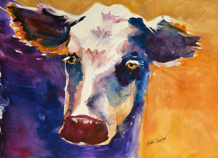 Purple Cow Lashes Painting by Renee Chastant Fine Art America