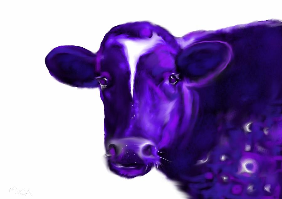 Purple cow Digital Art by Mary Armstrong