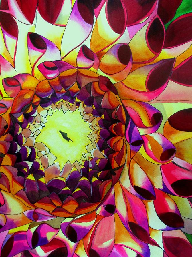Dahlia Painting - Purple Dahlia by Sacha Grossel Dahlia Painting - Purple Dahlia by Sacha Grossel