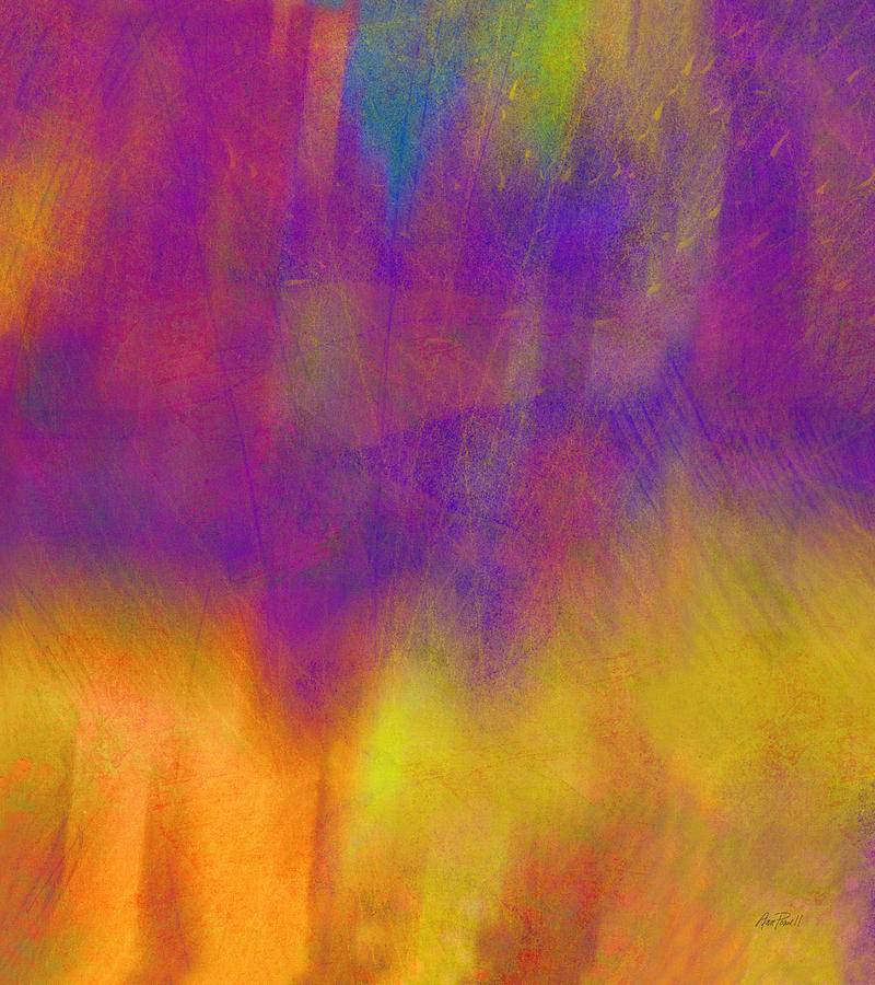 Purple Dawn - abstract art Mixed Media by Ann Powell