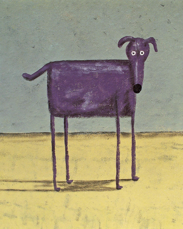 Animal Painting - Purple Dog by Dan Engh