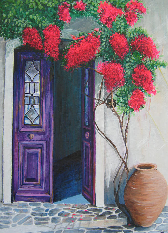 Purple Door Painting By Samantha Tzanaki - Fine Art America