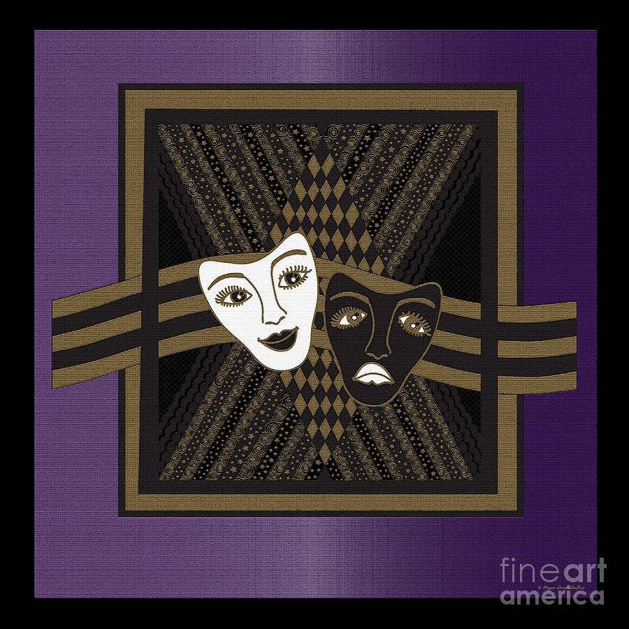 Purple Drama Mask Digital Art by Megan Dirsa-DuBois