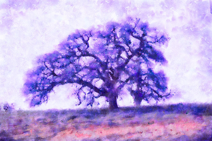 Purple Dreamtime Oak Tree Mixed Media by Priya Ghose