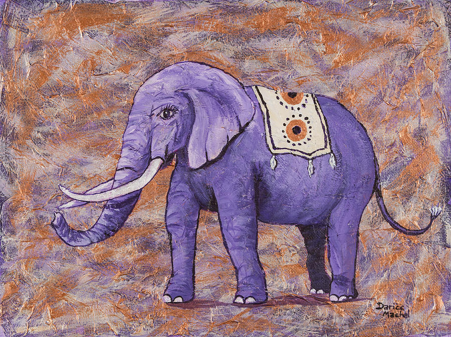 Purple Elephant Painting by Darice Machel McGuire