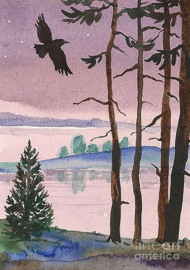 Purple Evening Painting by Margaryta Yermolayeva