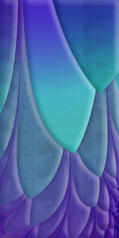 Abstract Digital Art - Purple Feathers by Lori Grimmett