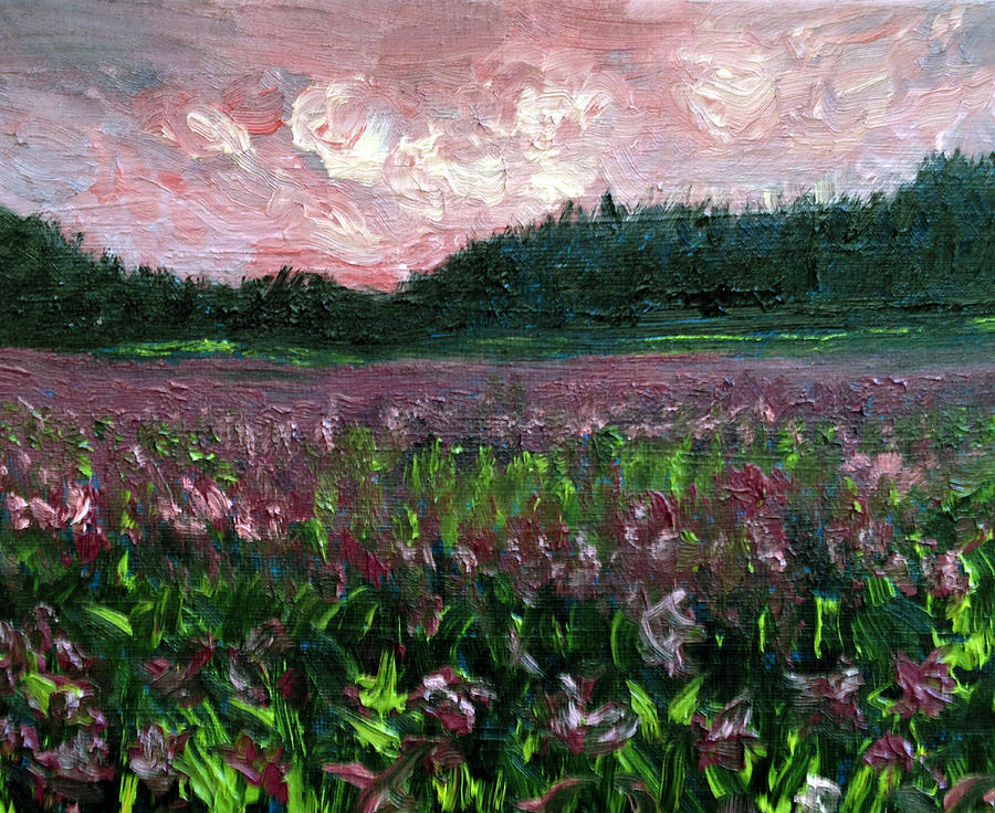 Purple Field Painting by Deb Wolf | Fine Art America