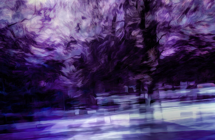 Abstract Digital Art - Purple Fire by Scott Norris