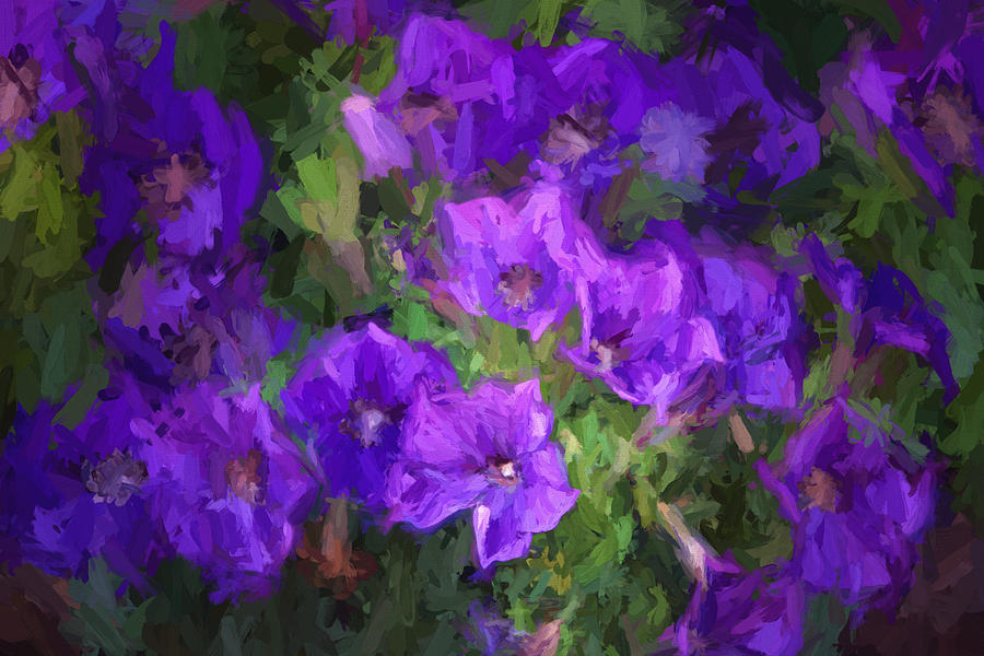 Purple Floral Painting Photograph by Linda Phelps
